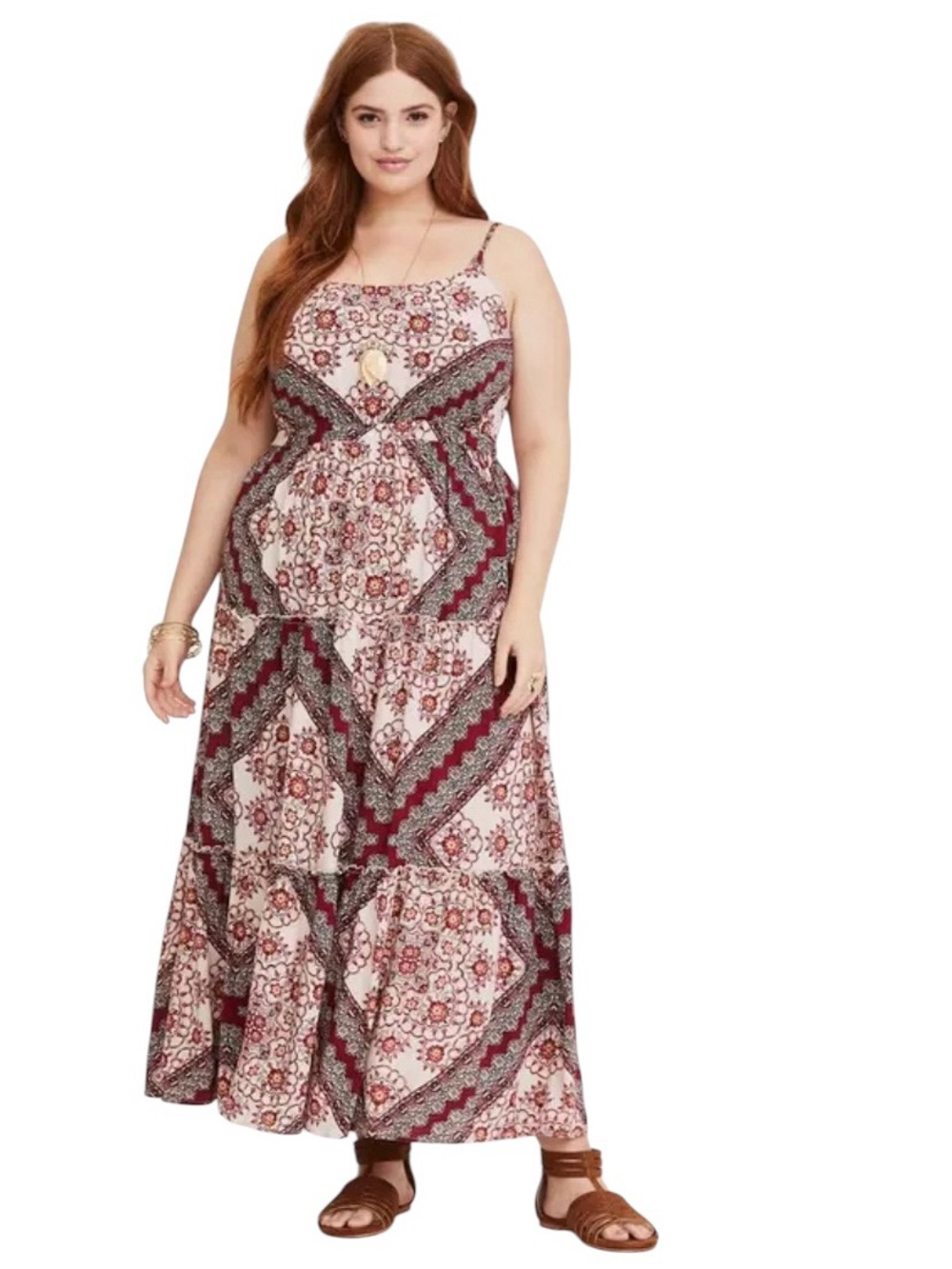Torrid Challis Tiered Maxi Dress Cottagecore Fairy boho vacation sun done - Picture 4 of 11